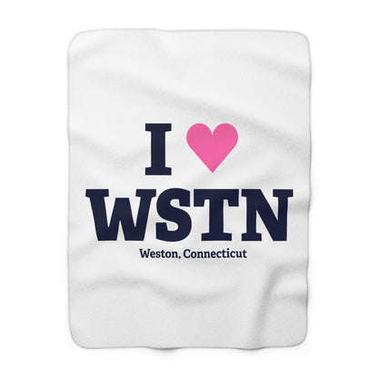 I Heart WSTN Sherpa Fleece Blanket
