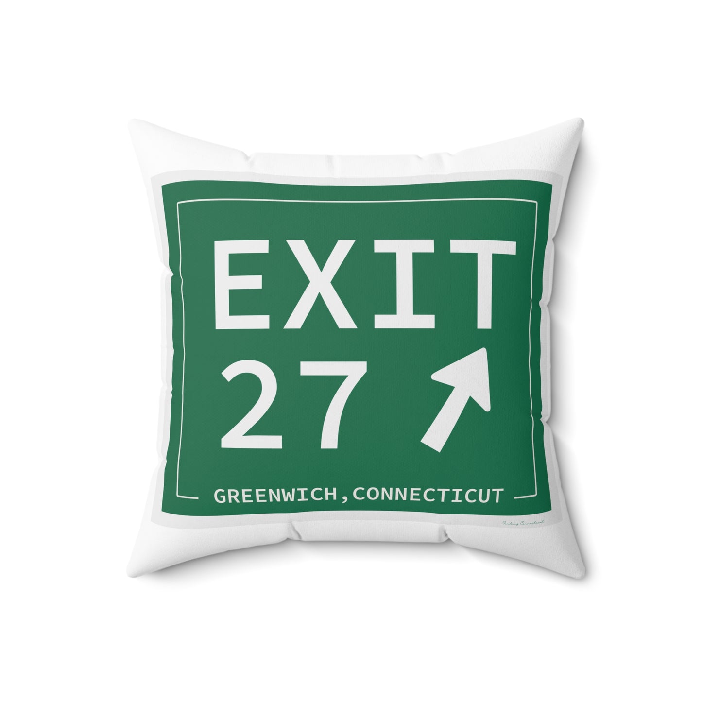 Vintage Exit 27 Merritt Parkway Sign Spun Polyester Square Pillow