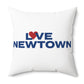 Love Newtown Spun Polyester Square Pillow