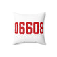 06608 Bridgeport Connecticut Zip Code Spun Polyester Square Pillow