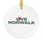 Love Norwalk Glass Ornaments