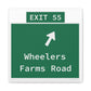 Vintage WCP Exit 55 Sign Matte Canvas, Stretched, 1.25"