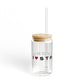 Stratford Vision Glass Can with Straw and Lid, 16oz
