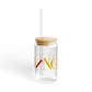 41 Tilt Redding Glass Can with Straw and Lid, 16oz