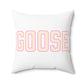 Goose Zip Code Peach & Pink Spun Polyester Square Pillow