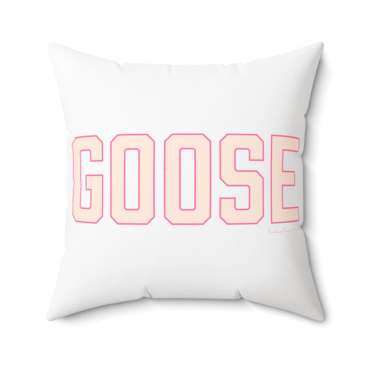 Goose Zip Code Peach & Pink Spun Polyester Square Pillow