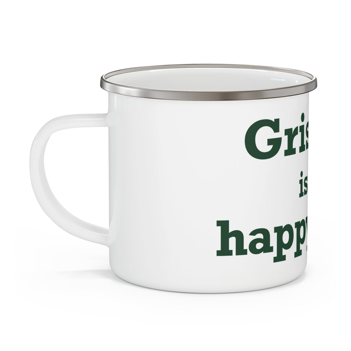 Griswold is My Happy Place Enamel Camping Mug