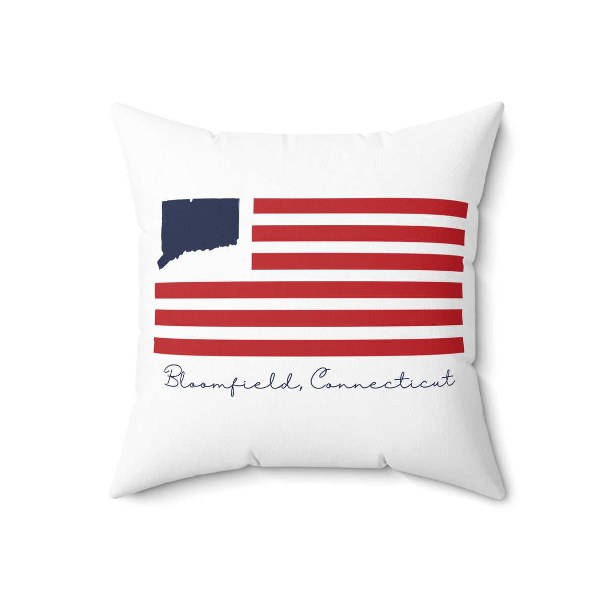 Bloomfield Connecticut Flag Spun Polyester Square Pillow