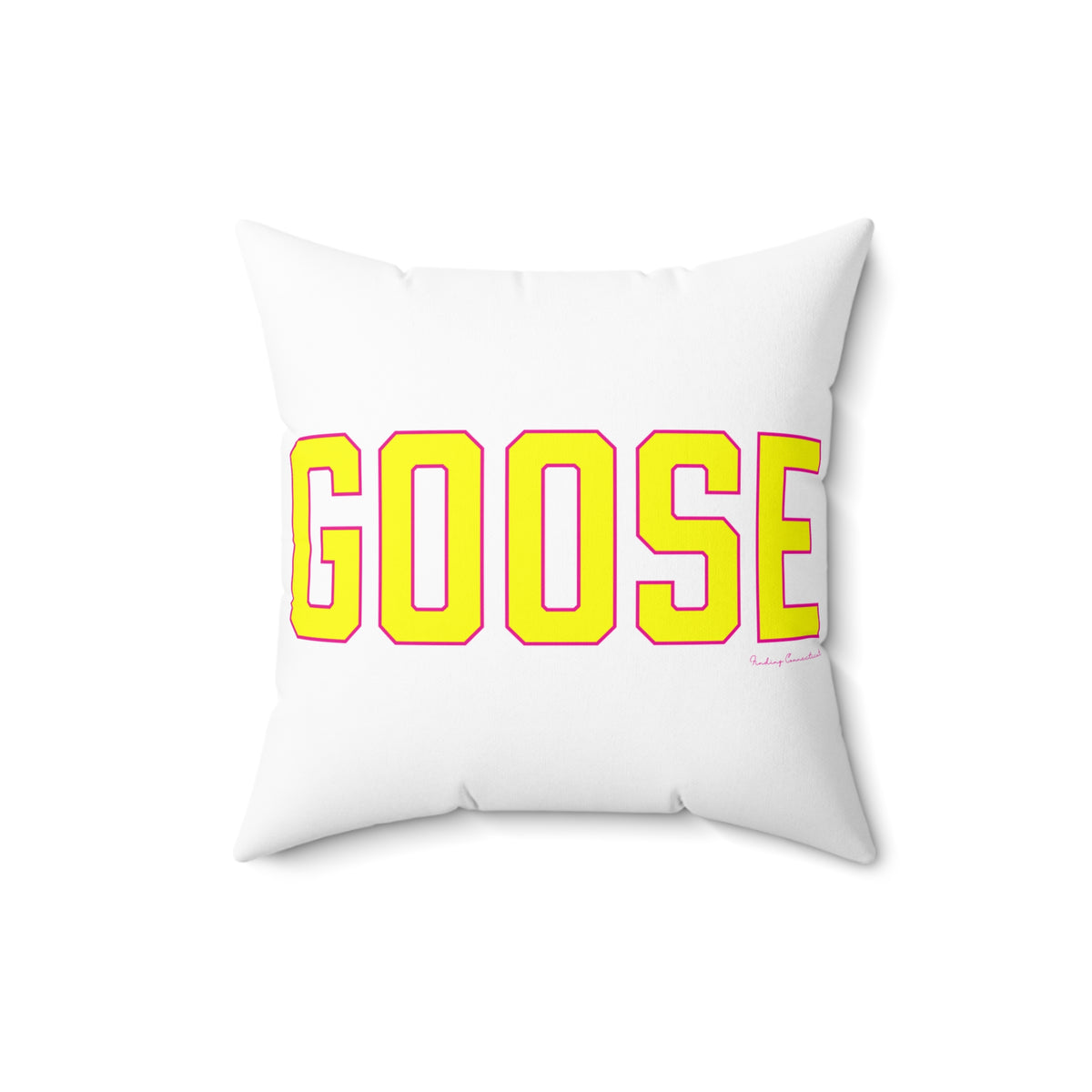 Goose Zip Code Yellow & Pink Spun Polyester Square Pillow