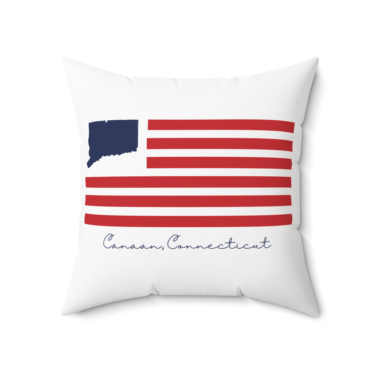 Canaan Connecticut Flag Spun Polyester Square Pillow