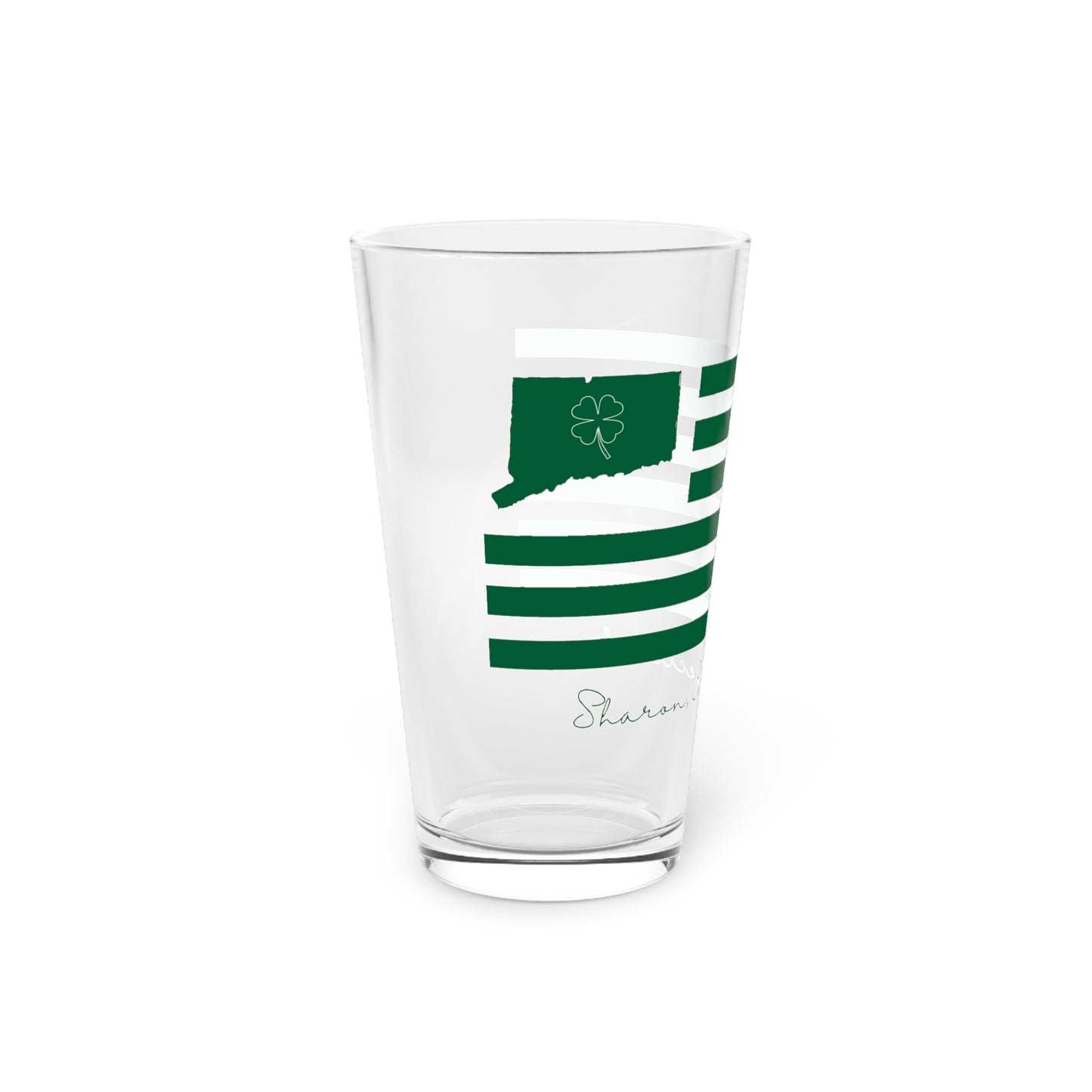 Sharon Connecticut St. Patrick’s Day Flag Pint Glass, 16oz