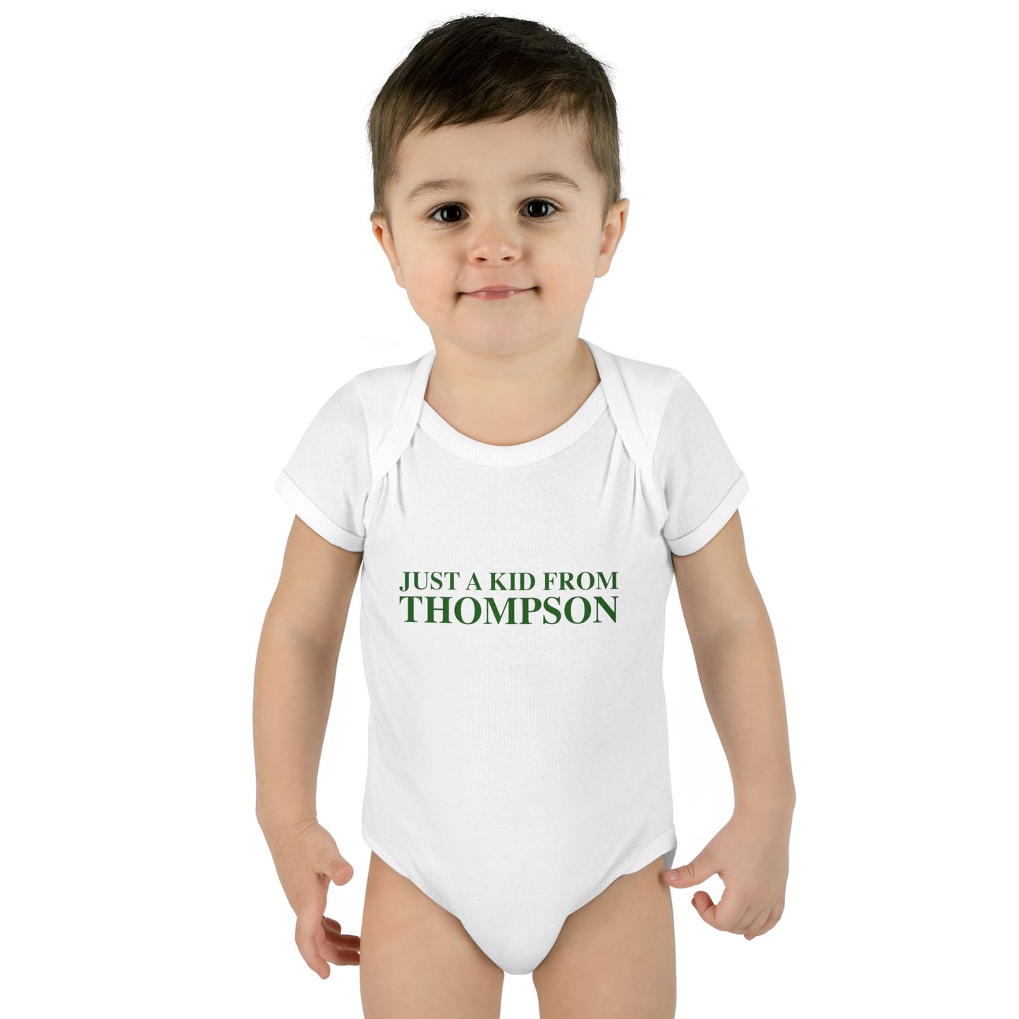 Just a kid from Thompson Infant Baby Rib Bodysuit