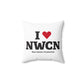 I Heart NWCN Spun Polyester Square Pillow