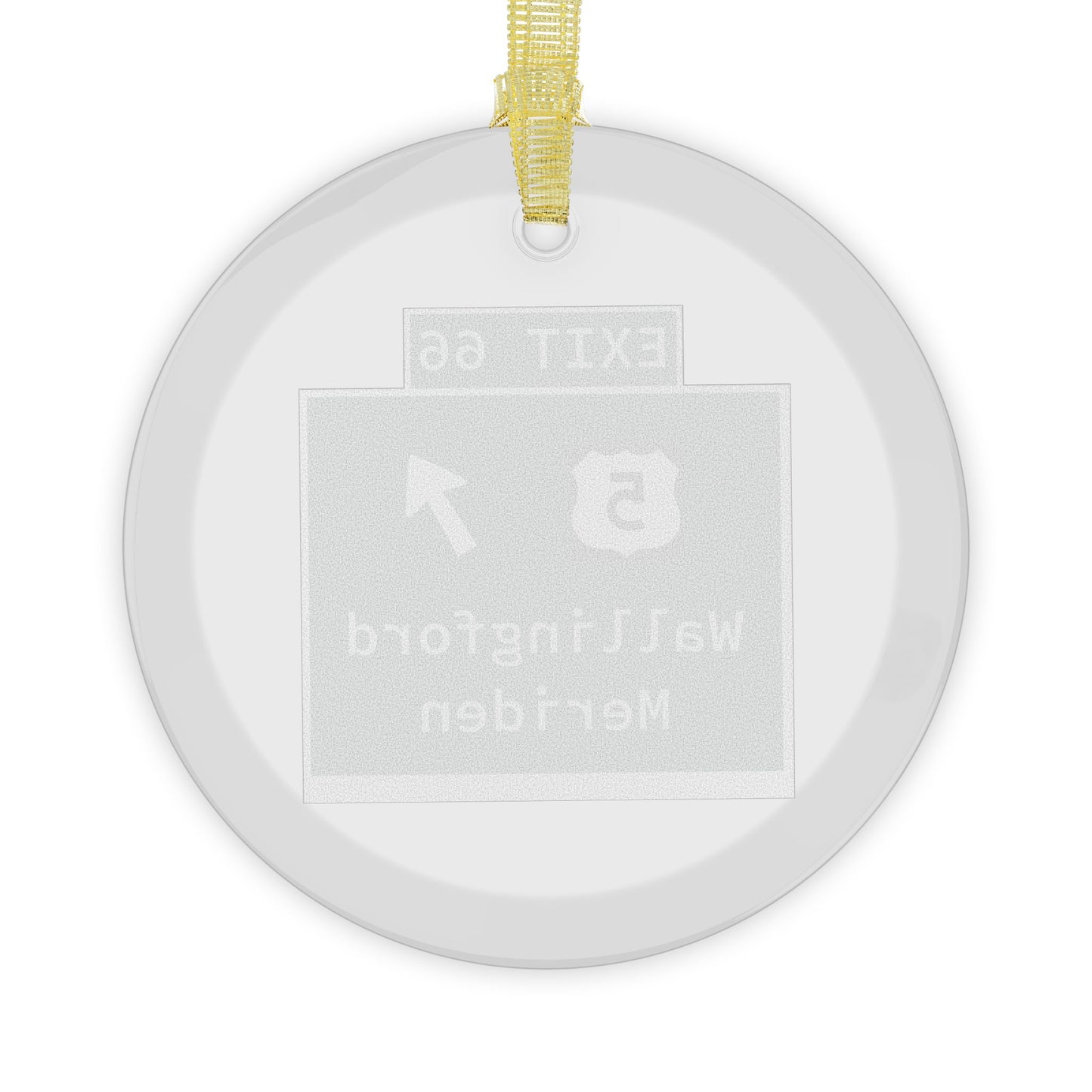 Vintage WCP Exit 66 Sign Glass Ornaments