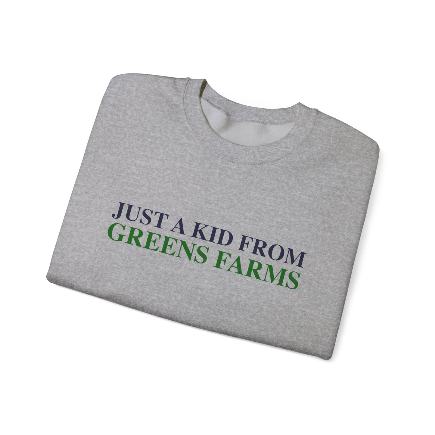Just a kid from Greens Farms Unisex Heavy Blend™ Crewneck Sweatshirt