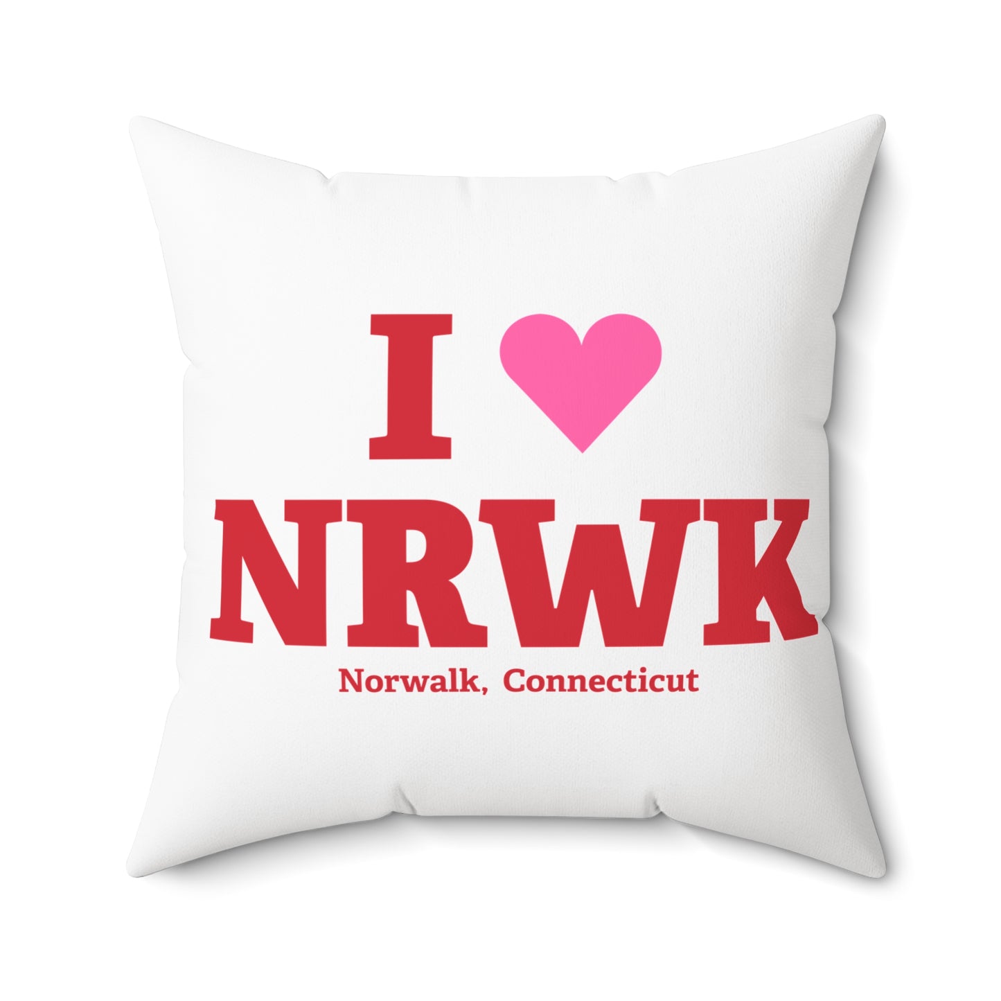 I Heart NRWK Spun Polyester Square Pillow