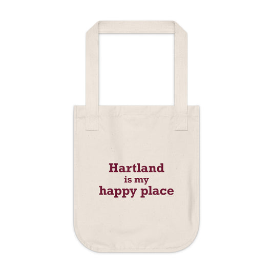 Hartland is My Happy Place Organic Canvas Tote Bag