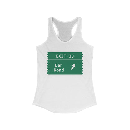 Vintage Merritt Parkway Exit 33 Sign Women's Ideal Racerback Tank Top