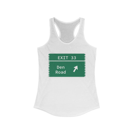 Vintage Merritt Parkway Exit 33 Sign Women's Ideal Racerback Tank Top
