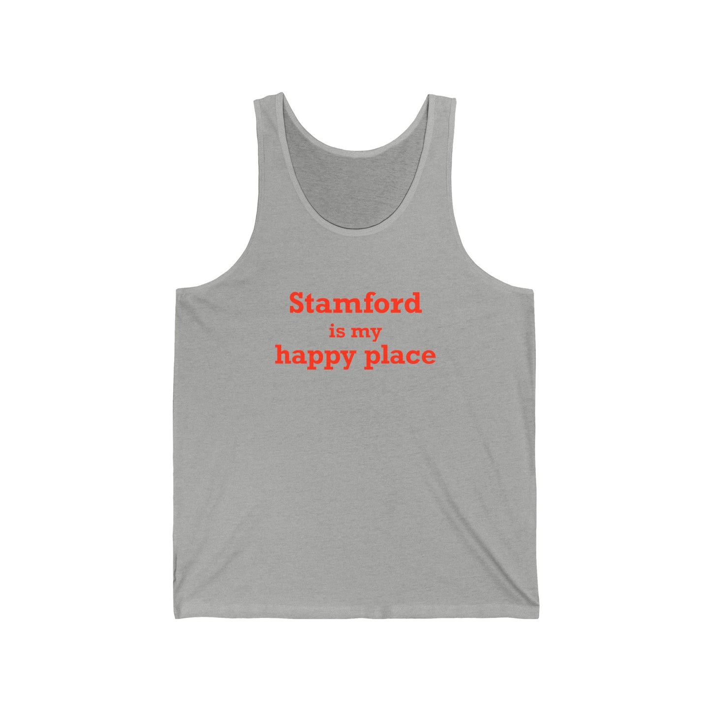 Stamford Is My Happy Place Unisex Jersey Tank Top