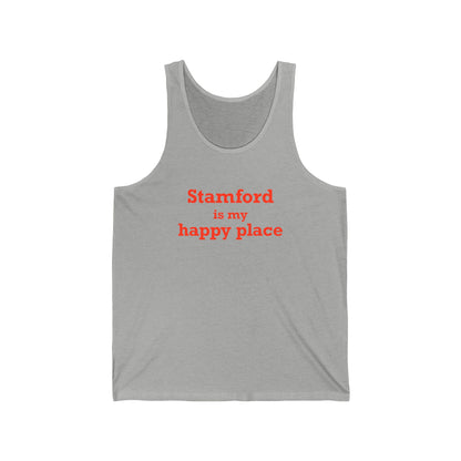Stamford Is My Happy Place Unisex Jersey Tank Top