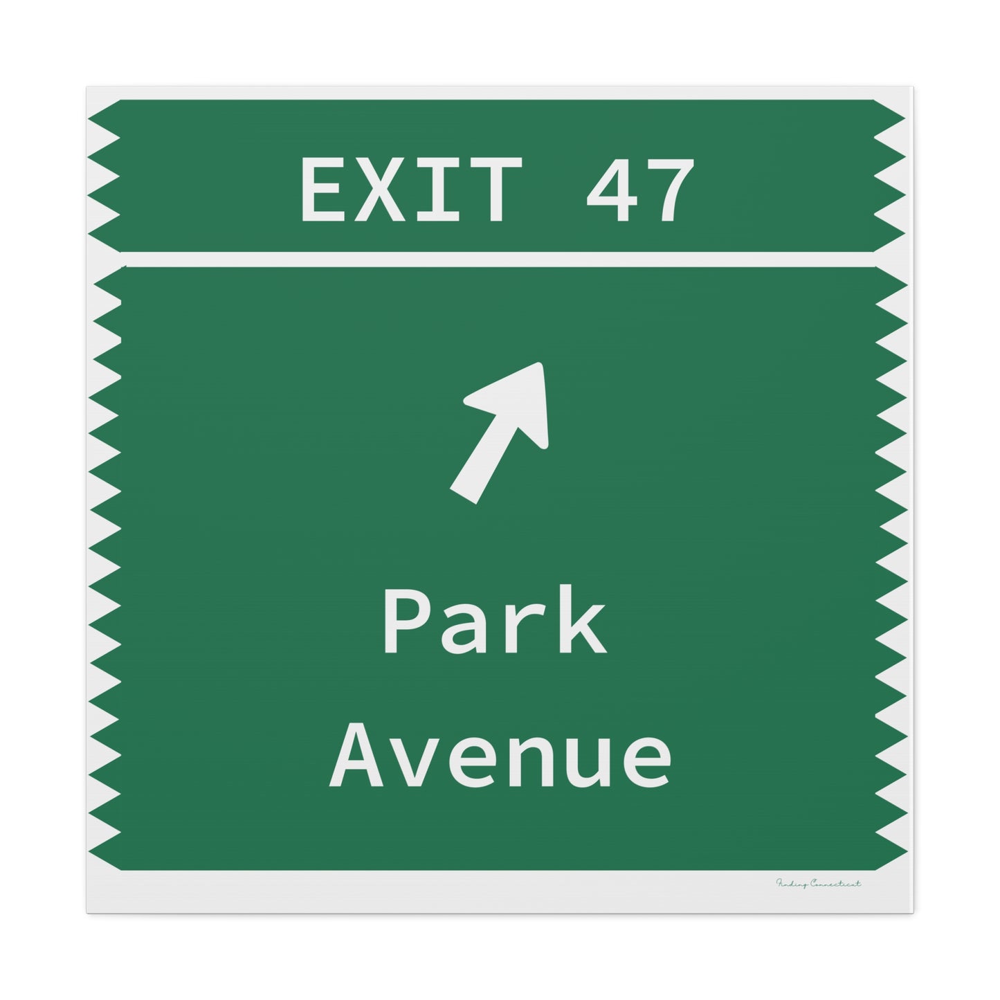 Vintage Merritt Parkway Exit 47 Sign Matte Canvas, Stretched, 1.25"