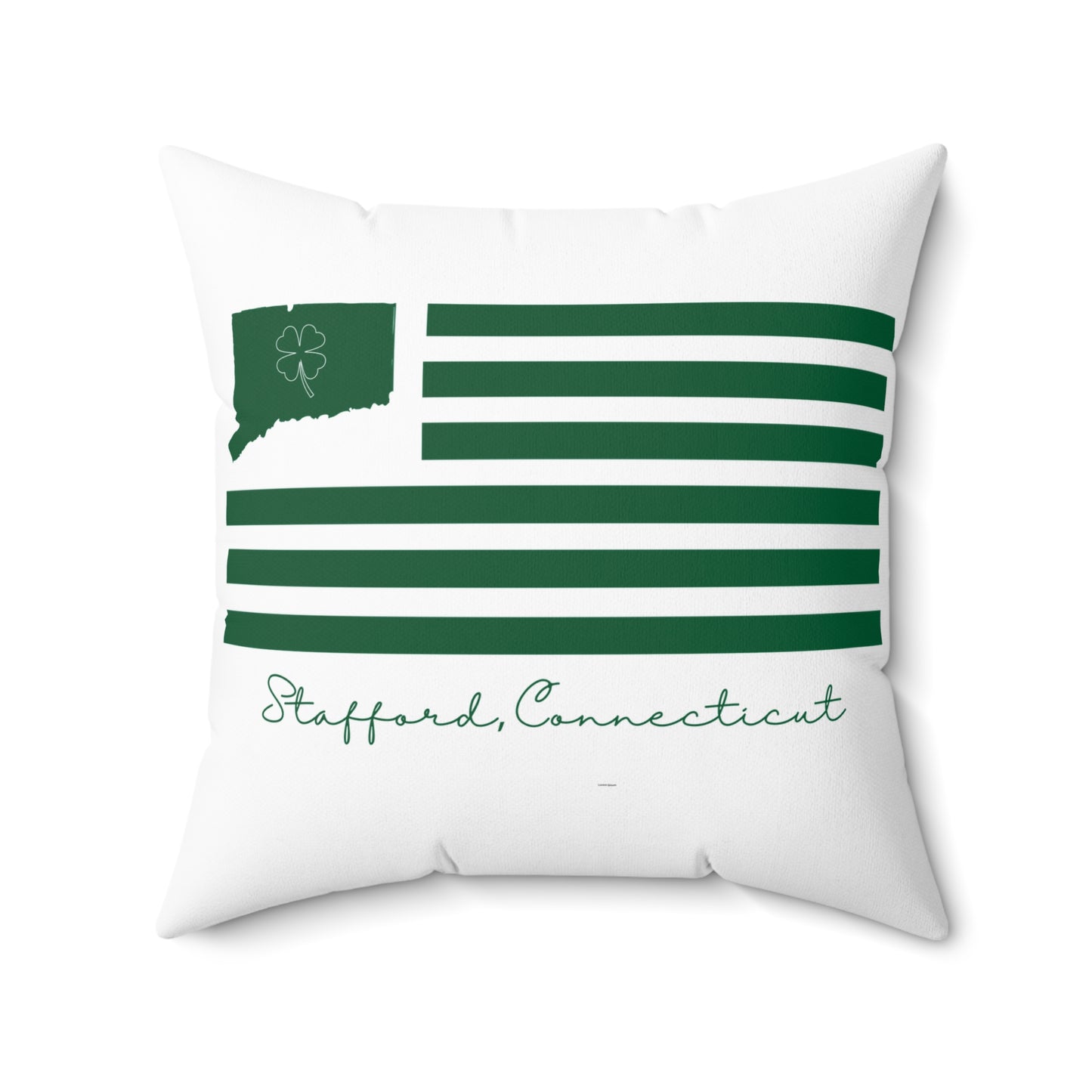 Stafford Connecticut St. Patrick’s Day Flag Spun Polyester Square Pillow