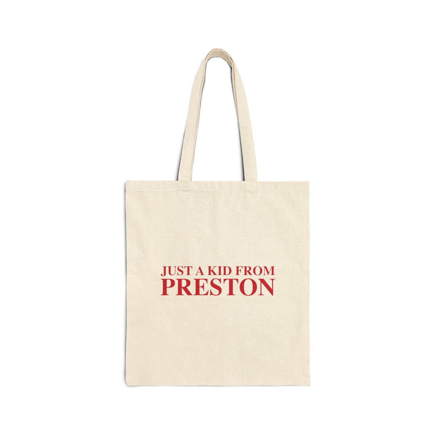 Just a kid from Preston Cotton Canvas Tote Bag
