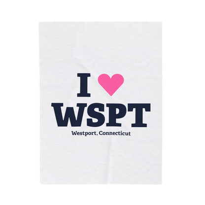 I Heart WSPT Velveteen Plush Blanket