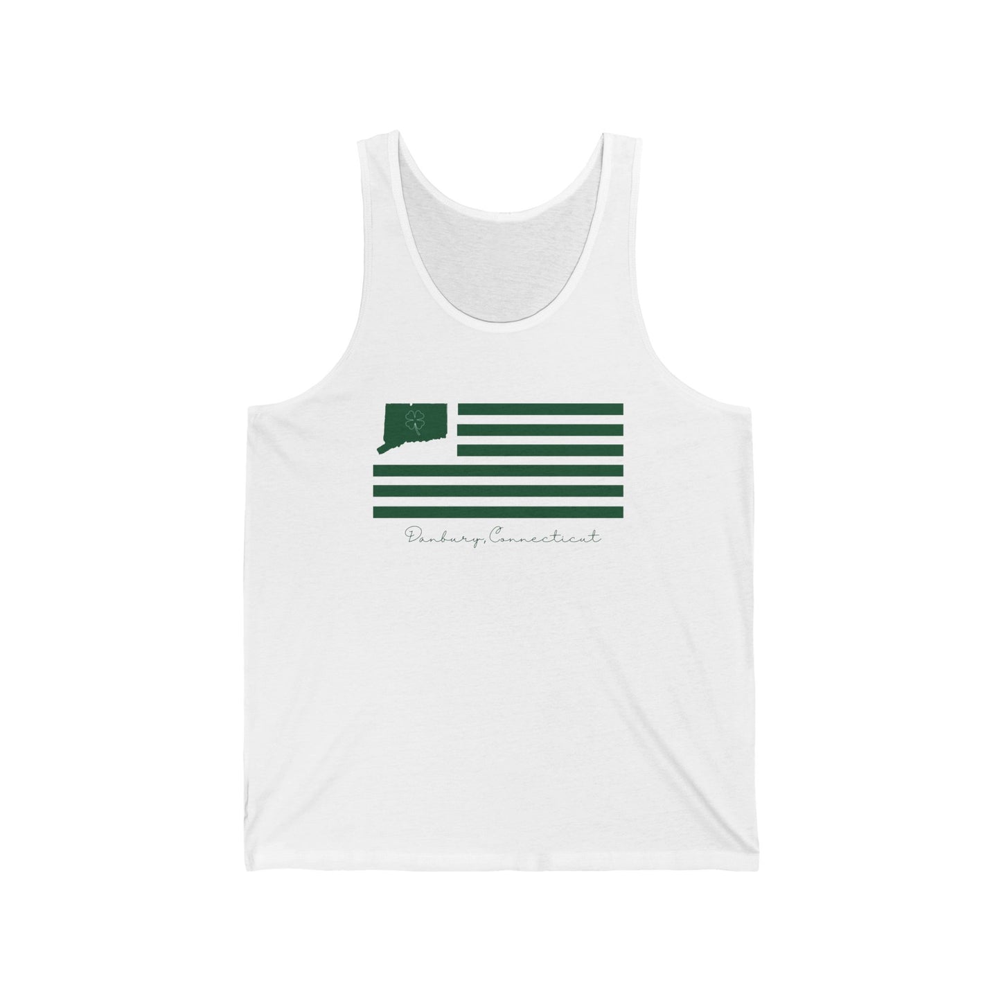 Danbury Connecticut St Patrick’s Day Flag Unisex Jersey Tank Top