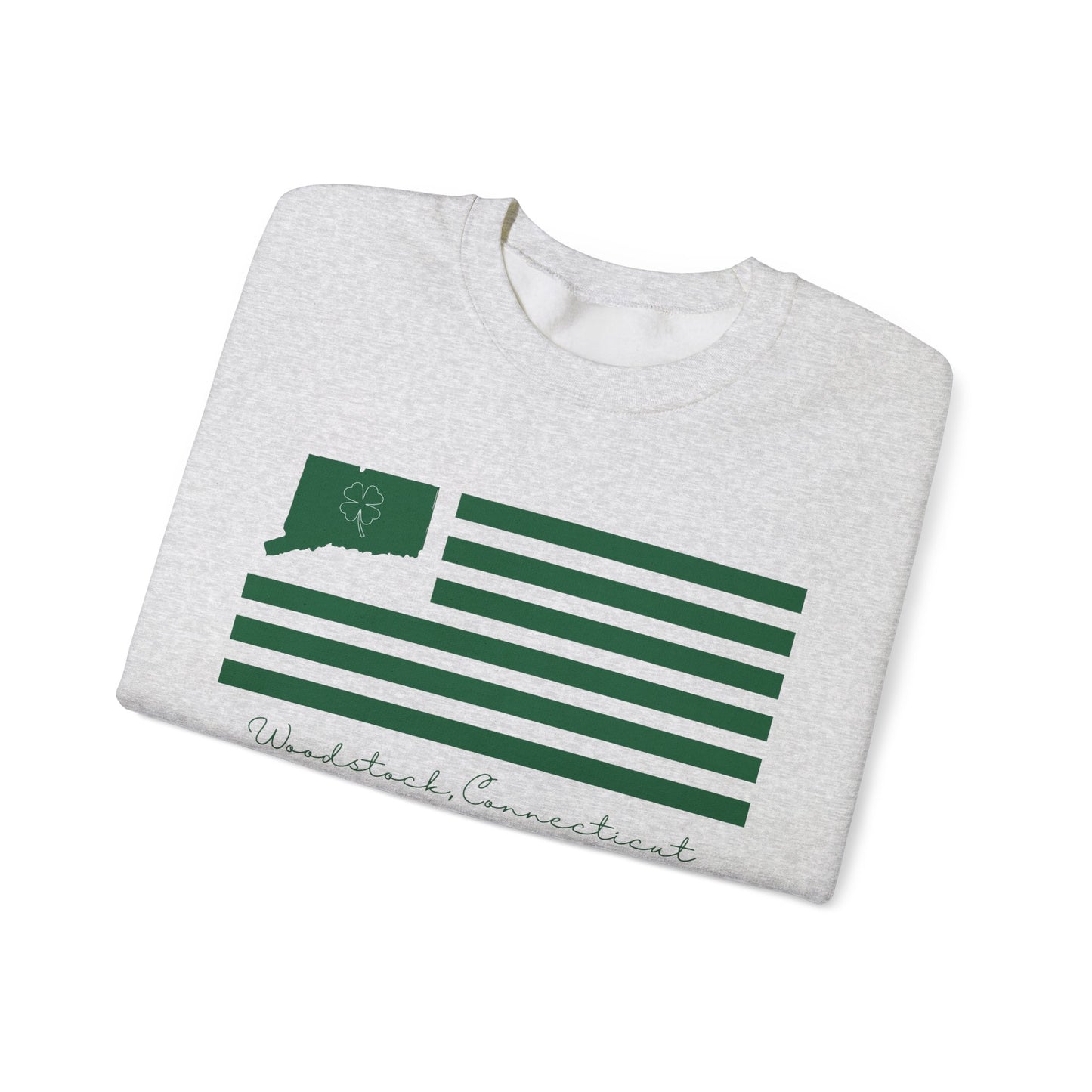 Woodstock Connecticut St. Patrick’s Day Flag Unisex Heavy Blend™ Crewneck Sweatshirt