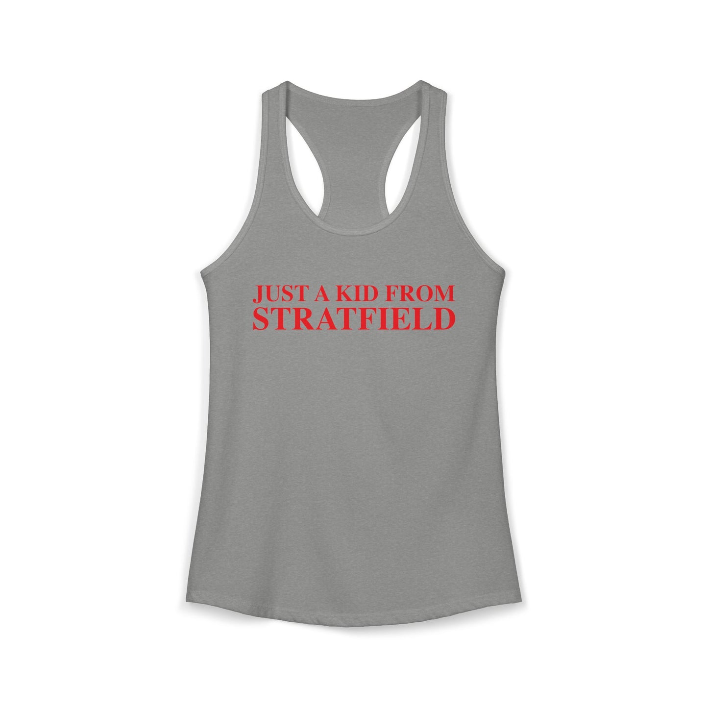 Just a kid from Stratfield Women's Ideal Racerback Tank Top