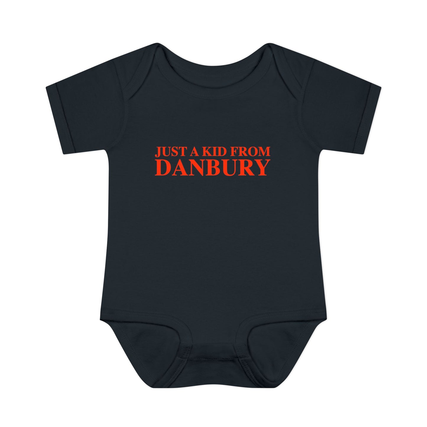 Just a kid from Danbury Infant Baby Rib Bodysuit
