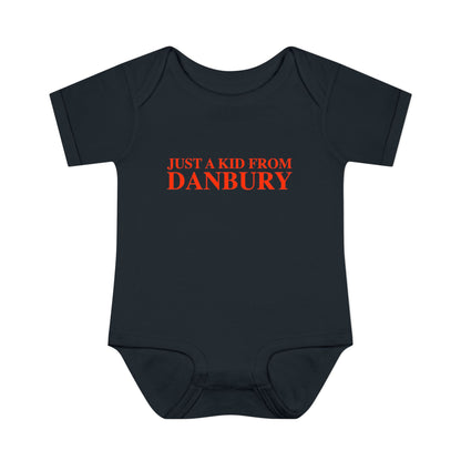 Just a kid from Danbury Infant Baby Rib Bodysuit