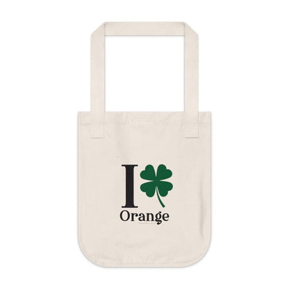 I Clover Orange Organic Canvas Tote Bag