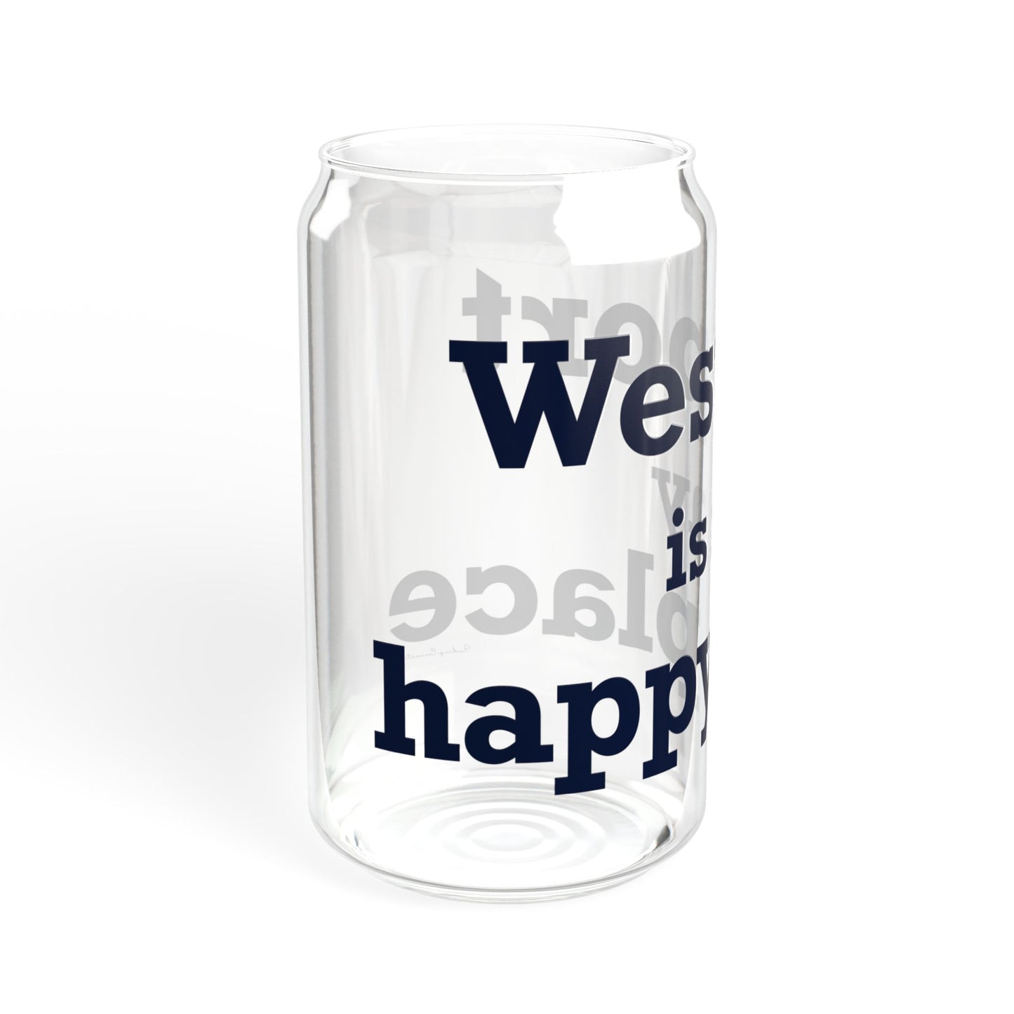 Westport Is My Happy Place Sipper Glass, 16oz