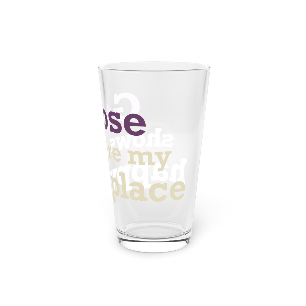 Goose Shows Are My Happy Place - Cream & Purple Pint Glass, 16oz