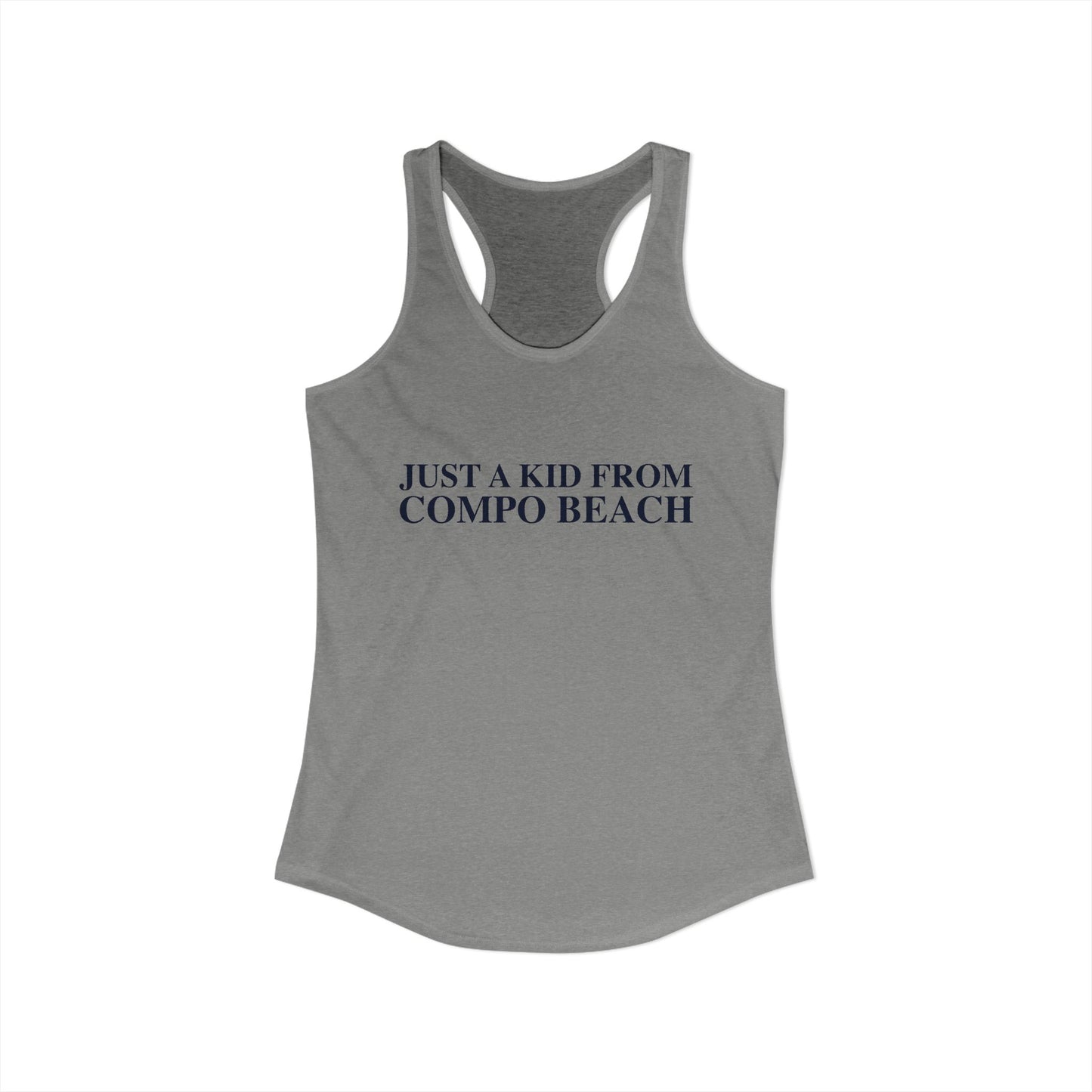 Just a kid from Compo Beach Women's Ideal Racerback Tank Top
