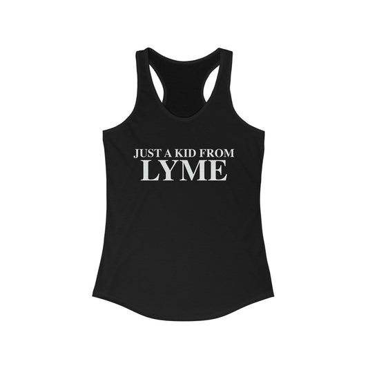Just a kid from Lyme Women's Ideal Racerback Tank Top