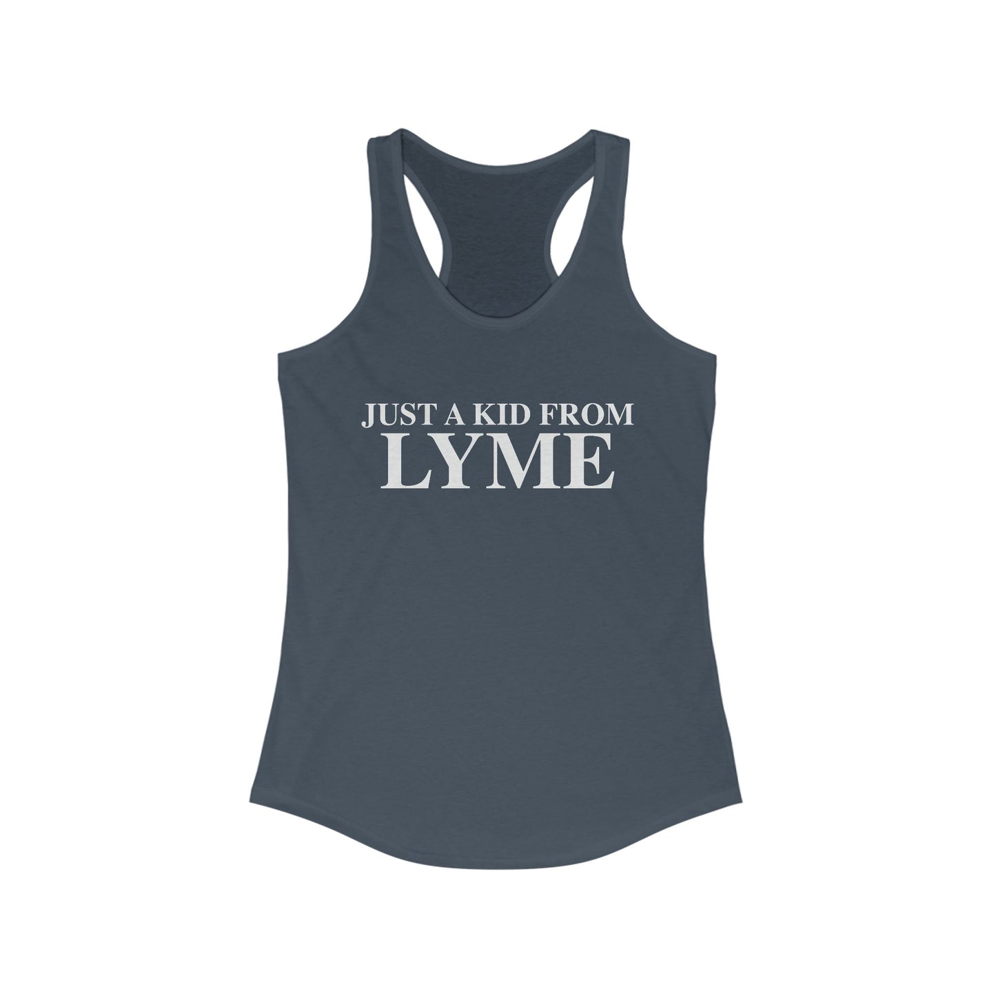 Just a kid from Lyme Women's Ideal Racerback Tank Top
