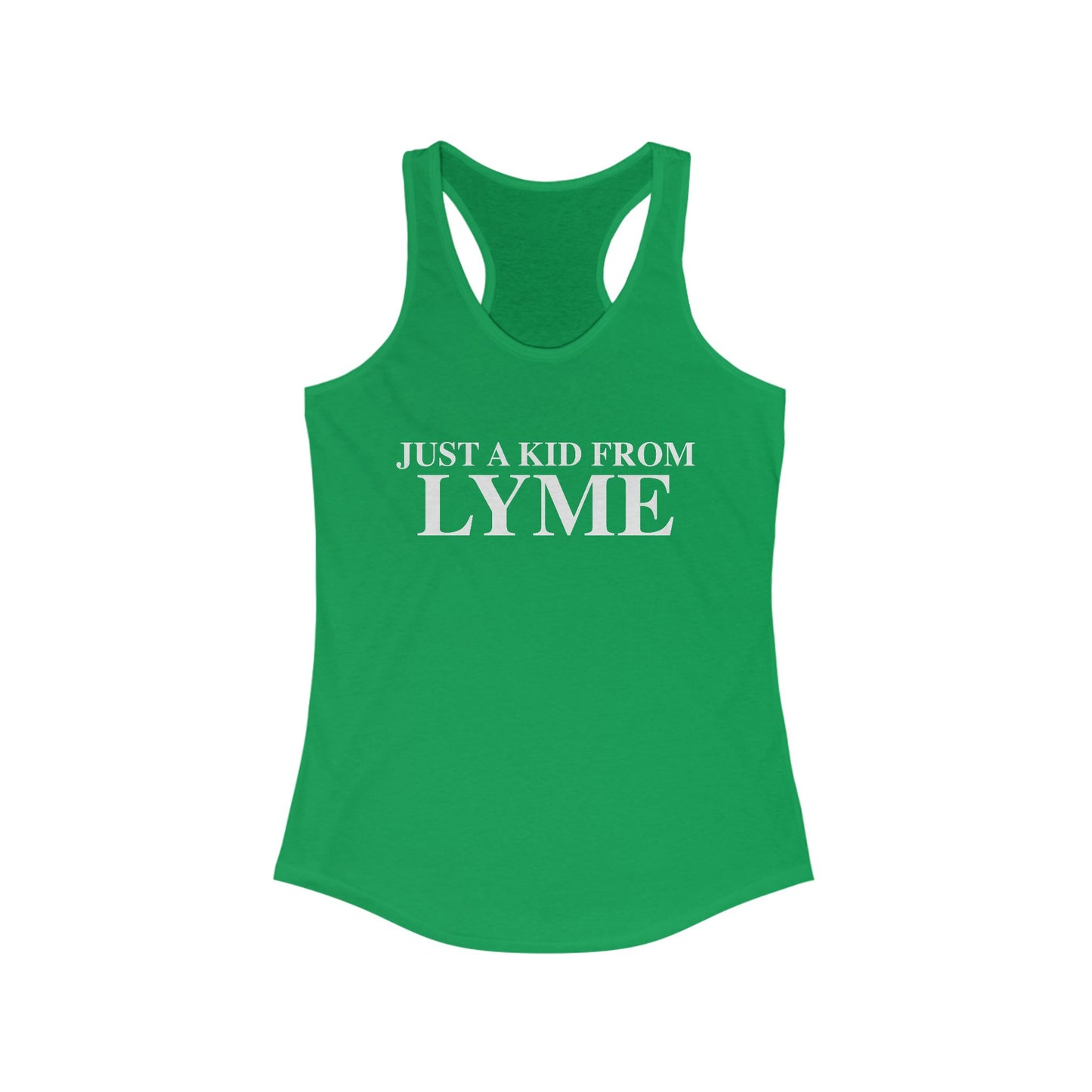 Just a kid from Lyme Women's Ideal Racerback Tank Top