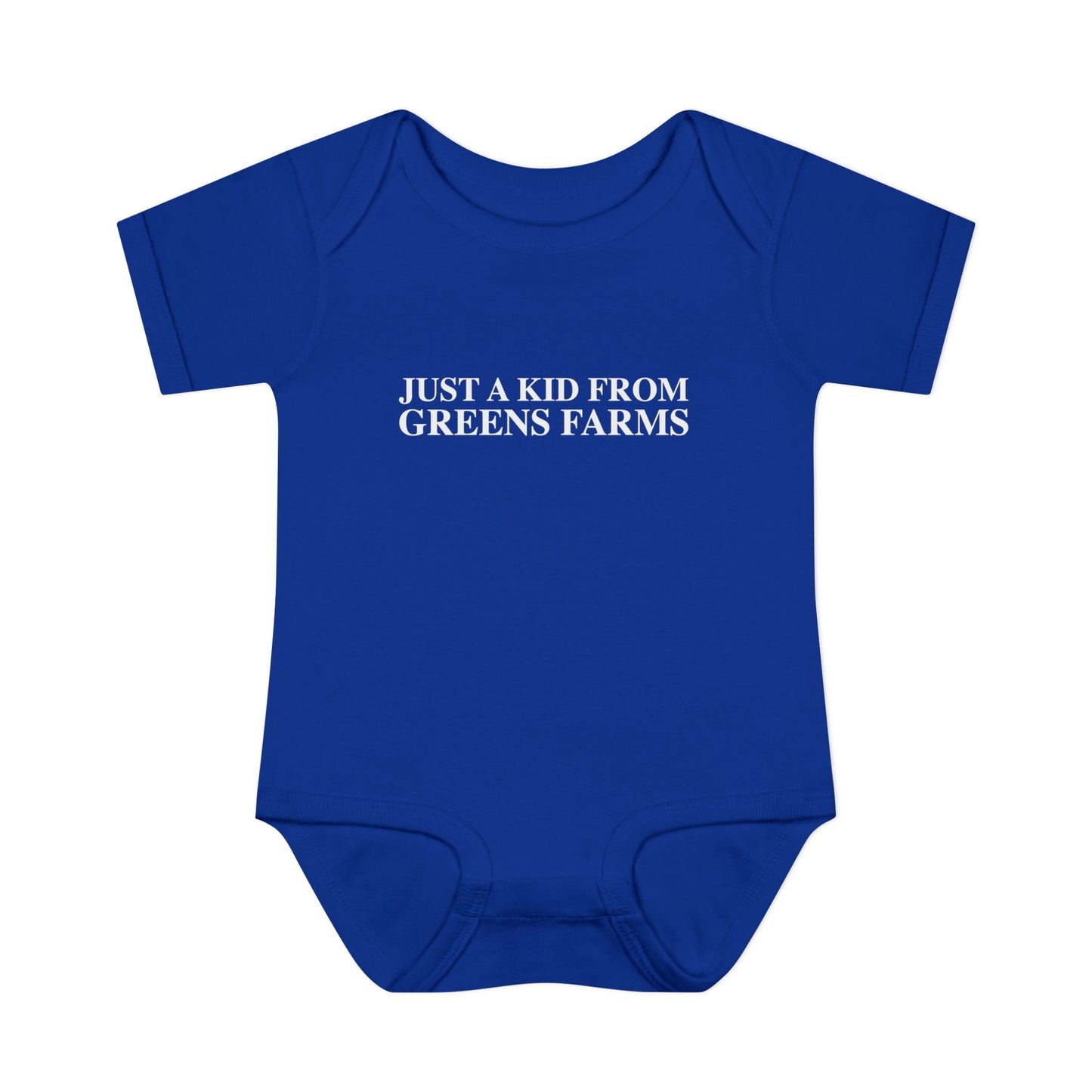Just a kid from Greens Farms Infant Baby Rib Bodysuit