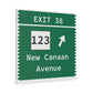 Vintage Merritt Parkway Exit 38 Sign Matte Canvas, Stretched, 1.25"