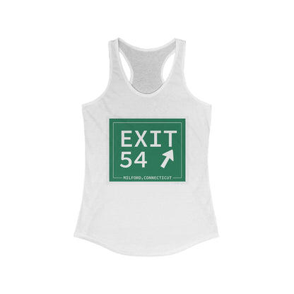 Vintage Exit 54  Merritt Parkway Sign Women's Ideal Racerback Tank Top