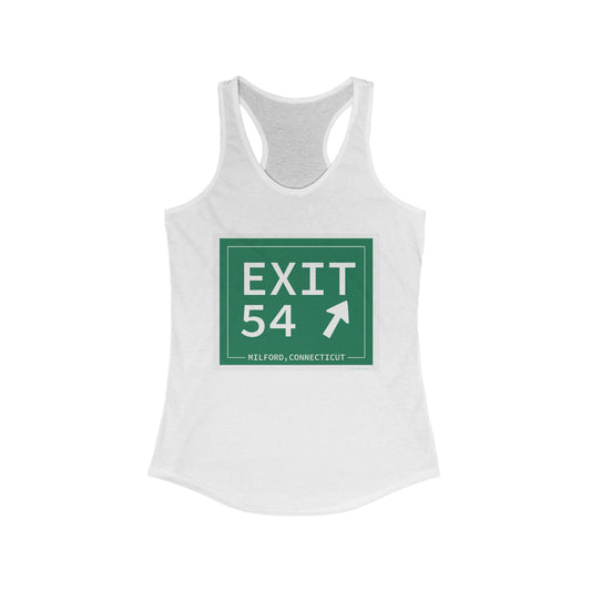 Vintage Exit 54  Merritt Parkway Sign Women's Ideal Racerback Tank Top
