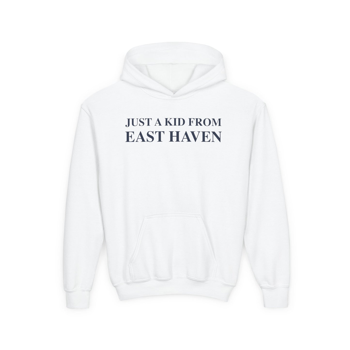 Just a kid from East Haven Youth Heavy Blend Hooded Sweatshirt