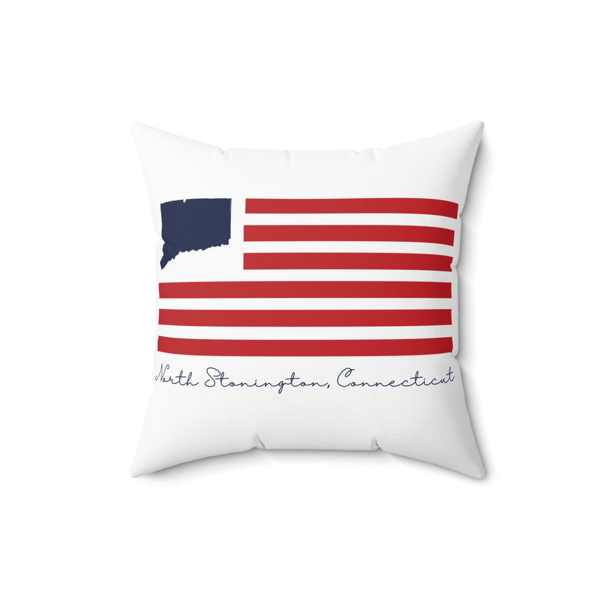 North Stonington Connecticut Flag Spun Polyester Square Pillow