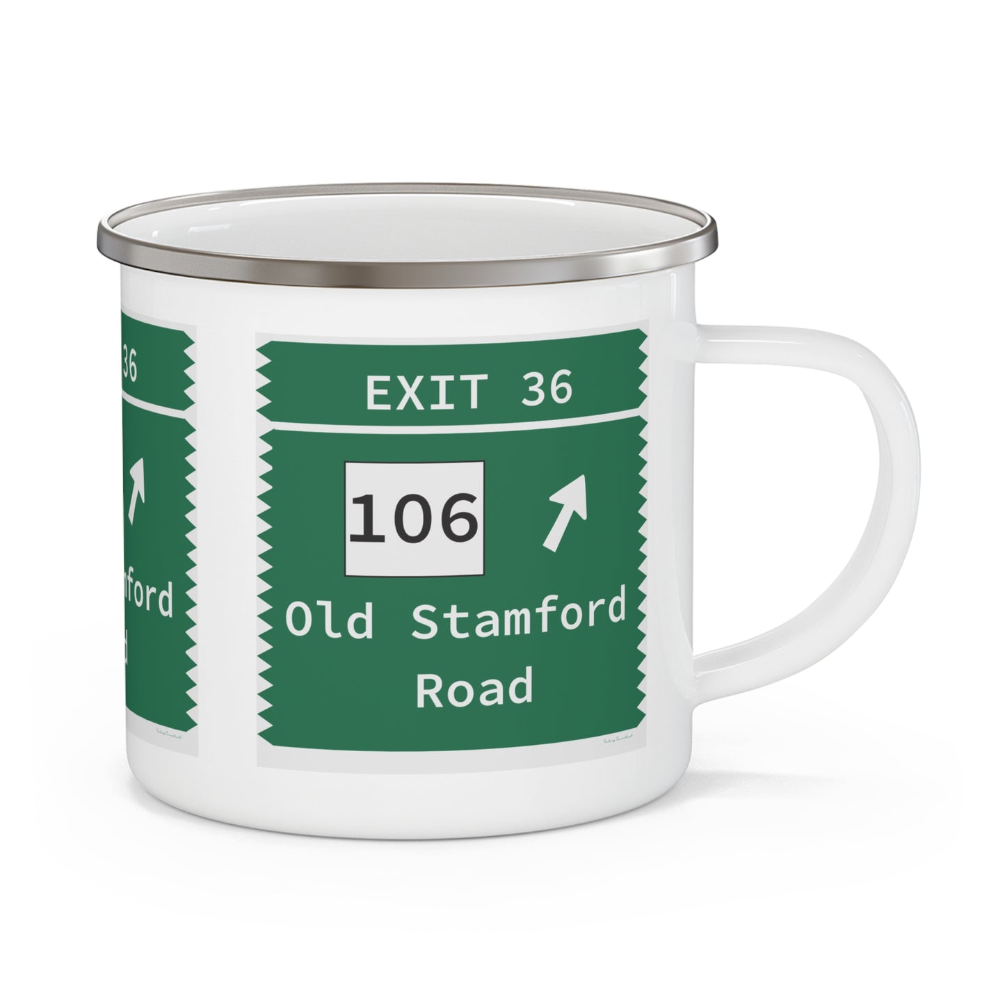Vintage Merritt Parkway Exit 36 Sign Enamel Camping Mug