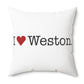 I Heart Weston. Spun Polyester Square Pillow
