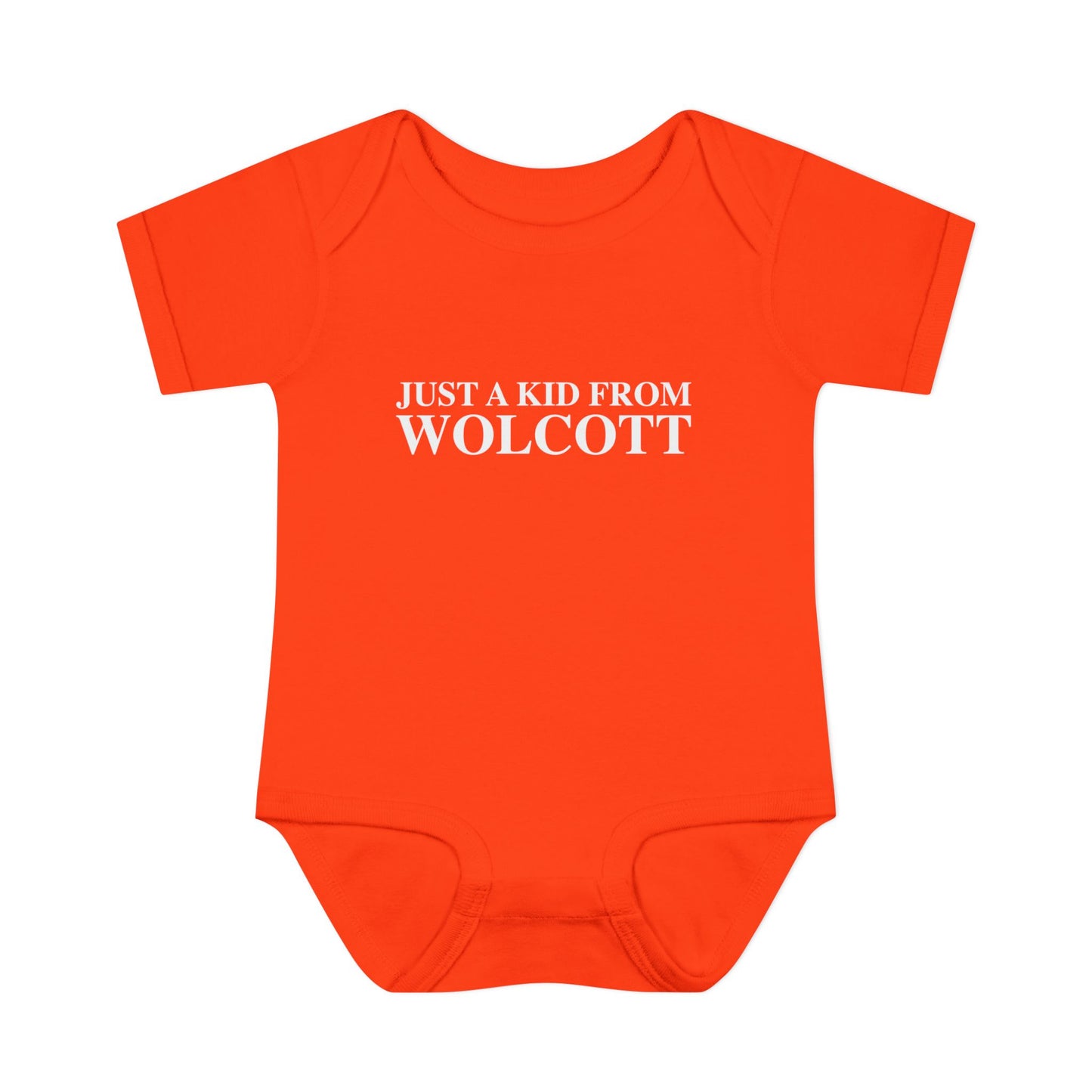 Just a kid from Wolcott Infant Baby Rib Bodysuit
